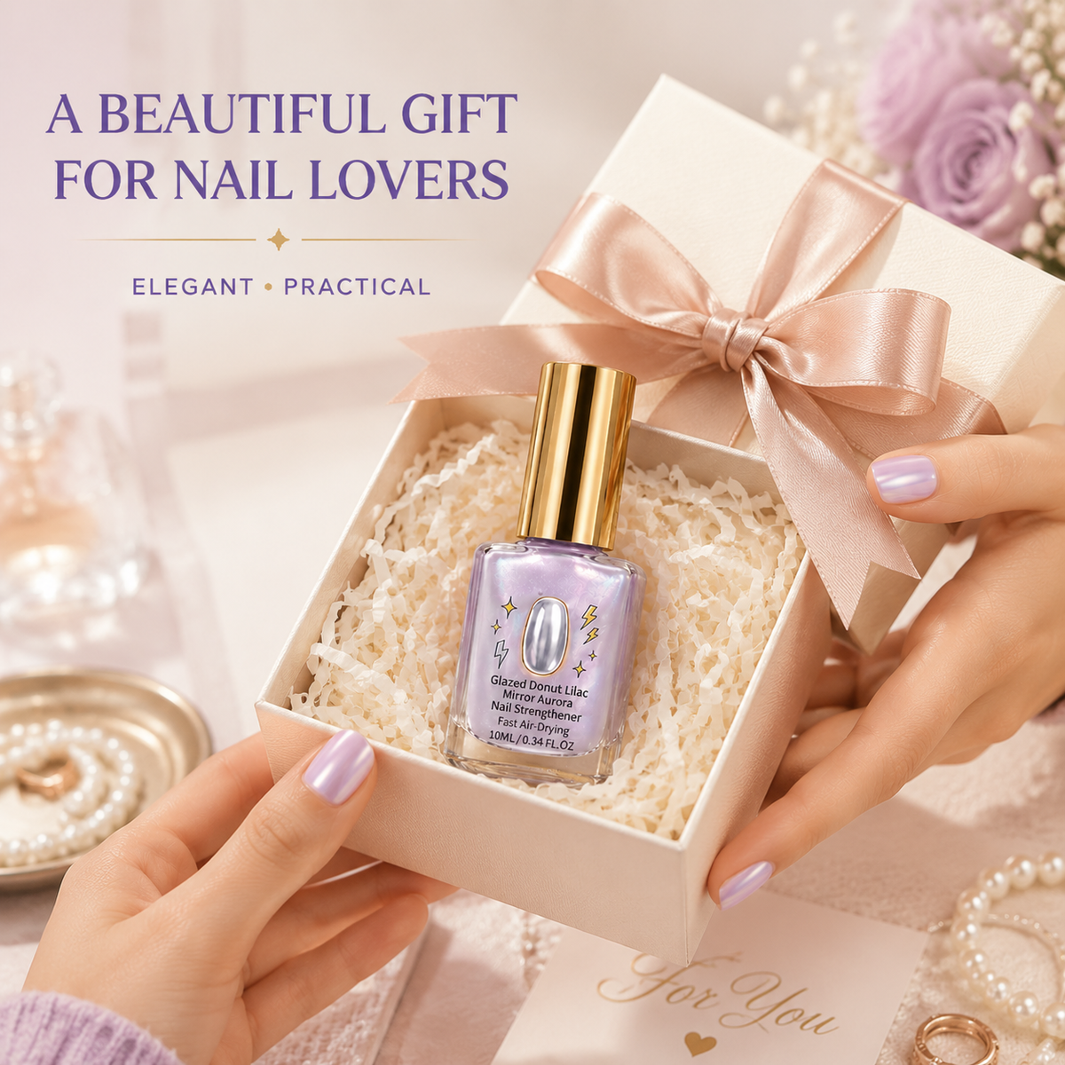 🔥LAST DAY 50% OFF ✨Lilac Glossy Mirror Nail Strengthener