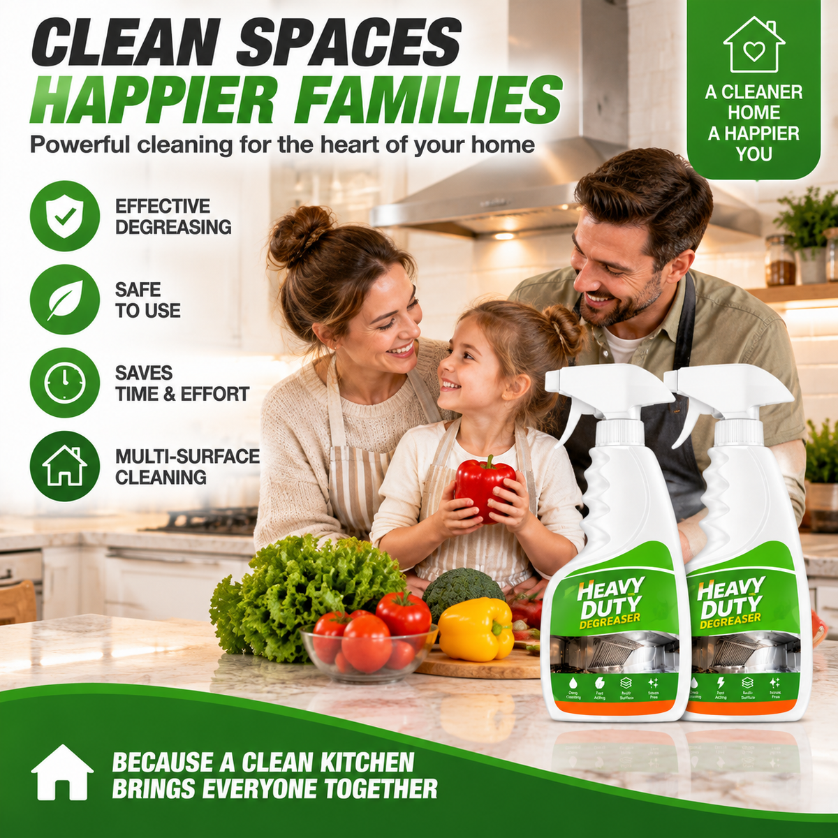 🔥LAST DAY 50% OFF ✨Heavy Duty Kitchen Degreaser Spray – Powerful Grease Remover For Stove, Oven, Cabinets & Multiple Surfaces
