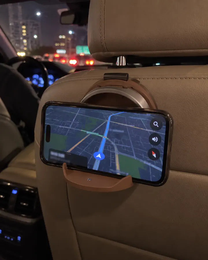 Customer using the folding car cup holder