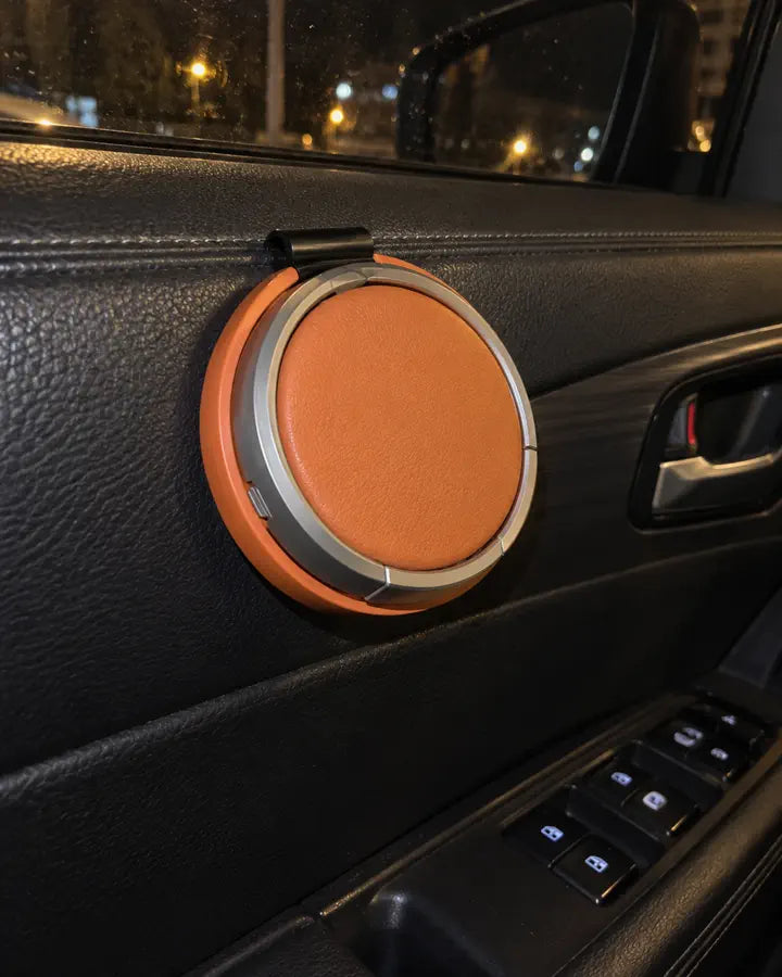 Customer using the folding car cup holder