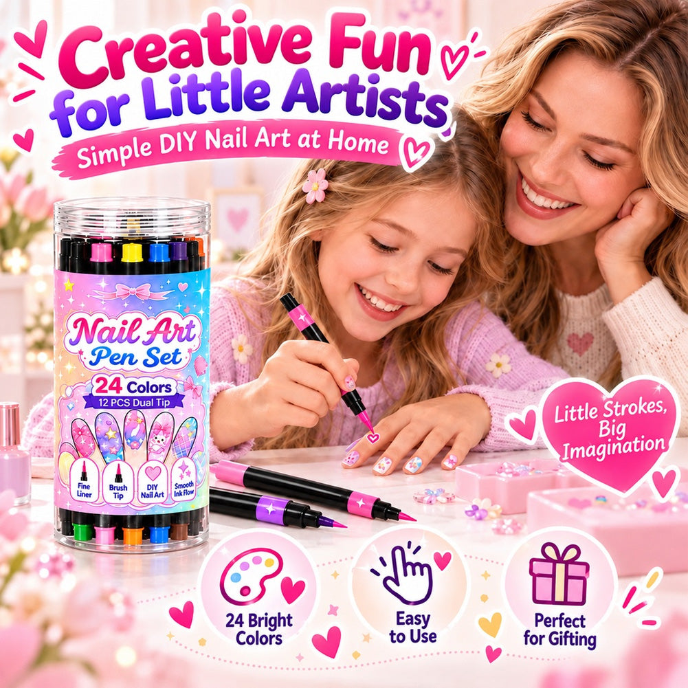 🔥LAST DAY 50% OFF ✨ 24 Colors Dual Ended Nail Art Pens Set – Creative, Salon‑Quality, Easy DIY ✨
