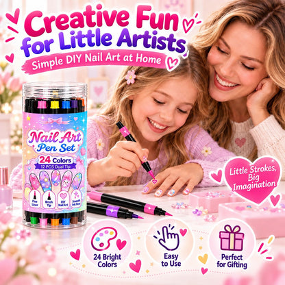 🔥LAST DAY 50% OFF ✨ 24 Colors Dual Ended Nail Art Pens Set – Creative, Salon‑Quality, Easy DIY ✨