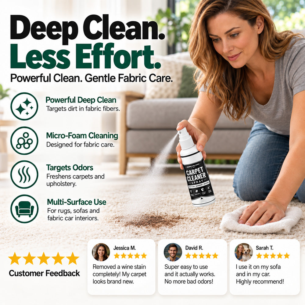 🧼🔥LAST DAY 50% OFF ✨Deep Clean Carpet & Upholstery Spray – Target Stains on Rugs, Sofas & Car Seats
