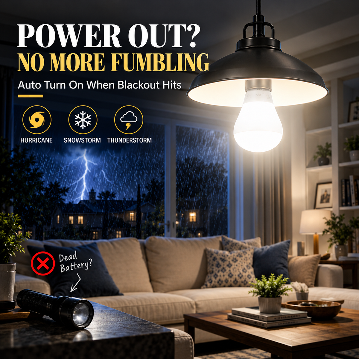 🔥LAST DAY 50% OFF ✨ Rechargeable Emergency Light Bulbs – Stay Lit During Outages