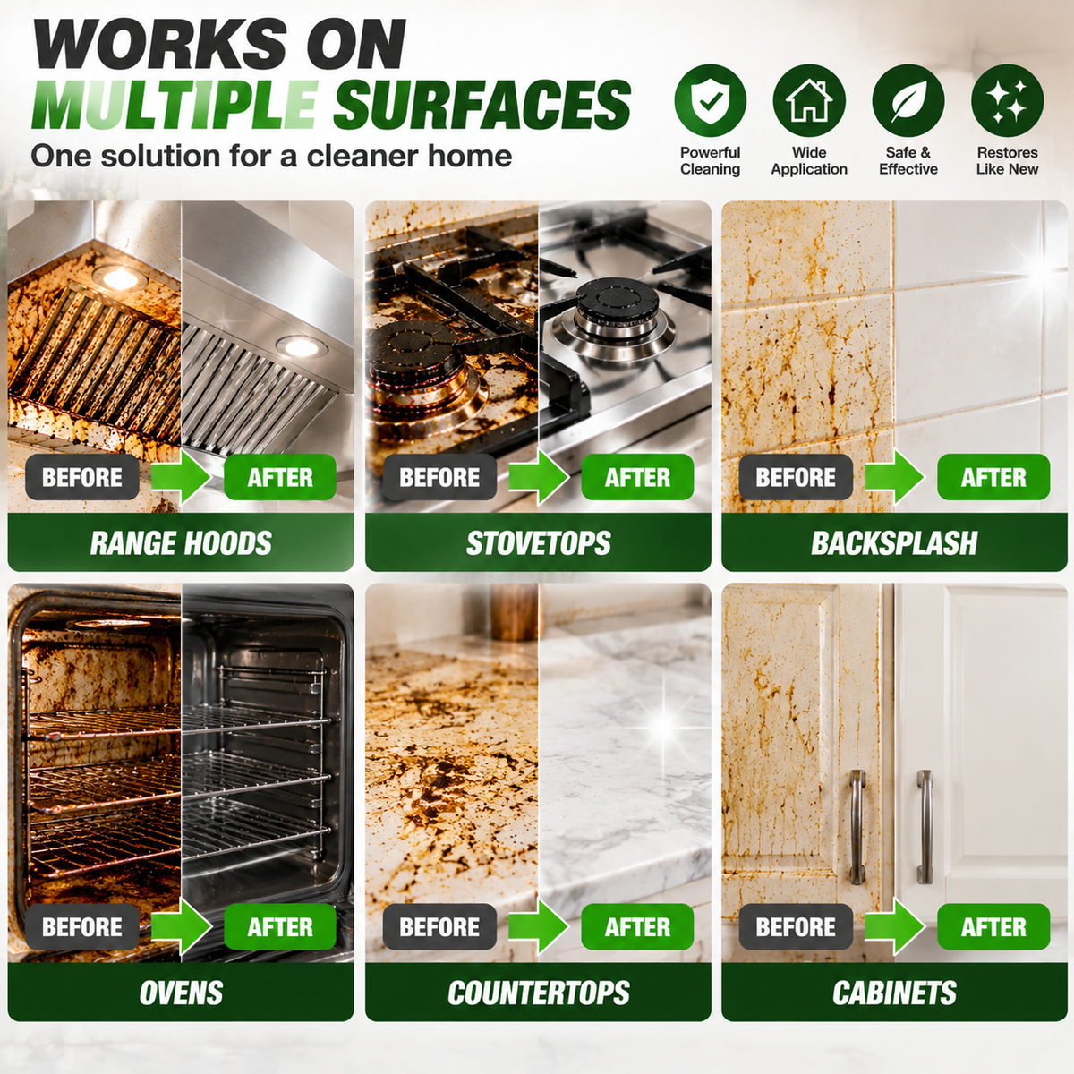 🔥LAST DAY 50% OFF ✨Heavy Duty Kitchen Degreaser Spray – Powerful Grease Remover For Stove, Oven, Cabinets & Multiple Surfaces