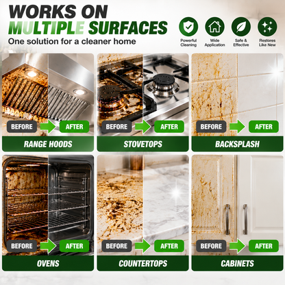 🔥LAST DAY 50% OFF ✨Heavy Duty Kitchen Degreaser Spray – Powerful Grease Remover For Stove, Oven, Cabinets & Multiple Surfaces
