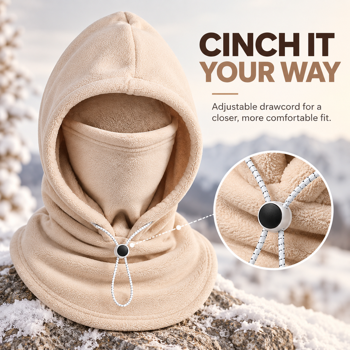 🔥LAST DAY 49% OFF ✨ 3-in-1 Winter Fleece Balaclava Hood 🧣❄️ Warm Face, Ear & Neck Cover