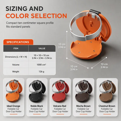 🔥LAST DAY 70% OFF ✨Foldable Car Cup Holder with Hook, Space-Saving Vehicle Drink Holder for Bottles, Coffee Cups & Tumblers
