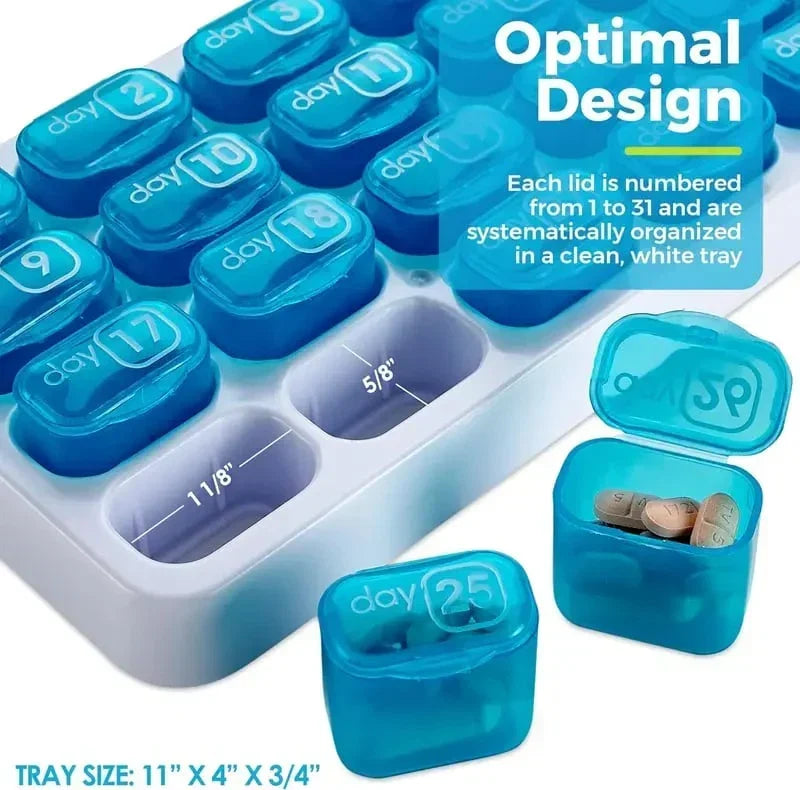 🔥LAST DAY 75% OFF ✨Monthly Pill Organizer with Lid Travel Case for Vitamins & Medications