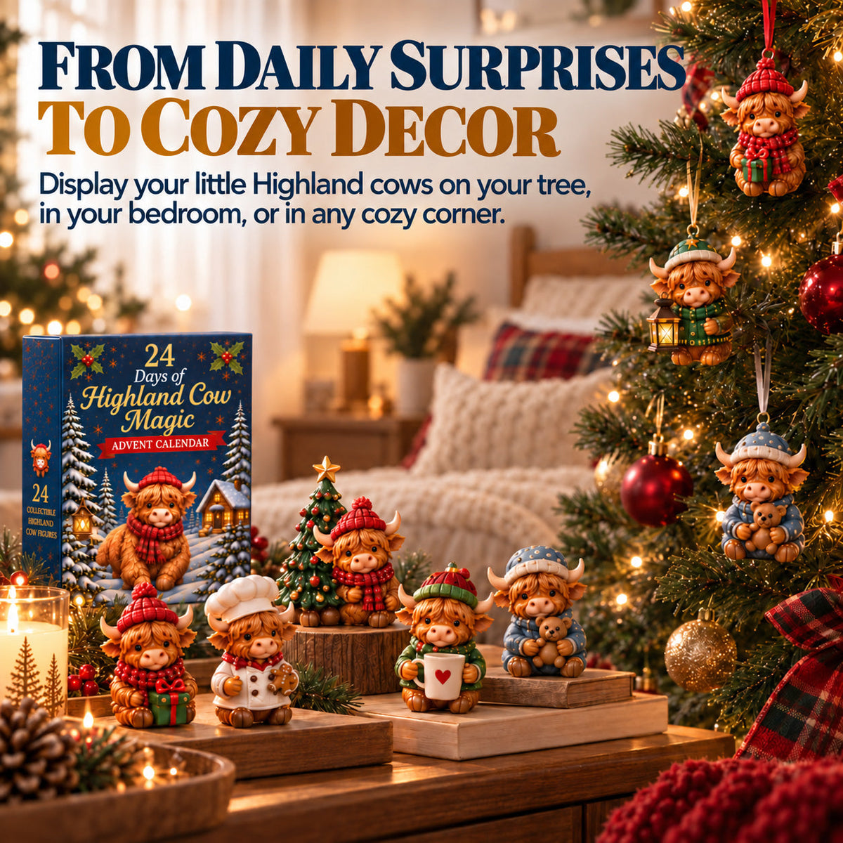 🔥LAST DAY 50% OFF ✨24 Days of Highland Cow Advent Calendar