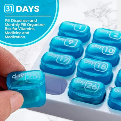 🔥LAST DAY 75% OFF ✨Monthly Pill Organizer with Lid Travel Case for Vitamins & Medications