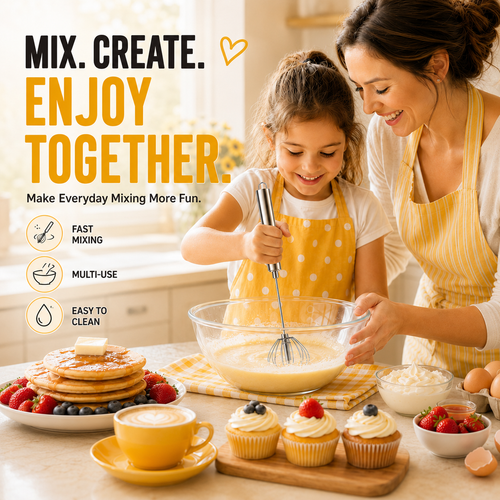 🔥LAST DAY 50% OFF ✨Stainless Steel Hand-Push Rotary Whisk