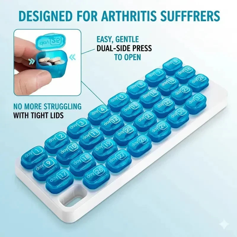 🔥LAST DAY 75% OFF ✨Monthly Pill Organizer with Lid Travel Case for Vitamins & Medications