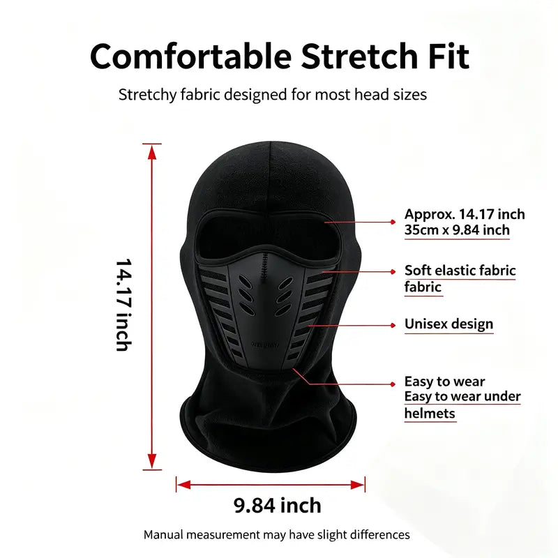 ❄️ 🔥LAST DAY 50% OFF ✨ Unisex Fleece Full Face Balaclava Ski Mask - Windproof, Anti-Haze, Soft Sports & Outdoor Hat