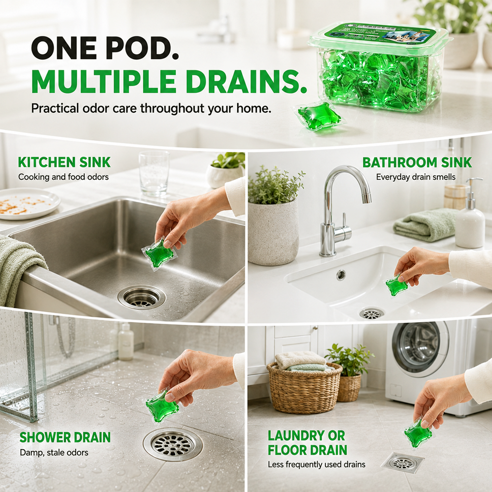 🔥LAST DAY 50% OFF ✨Drain Deodorizer Capsules – Drop In For Fresher Drains
