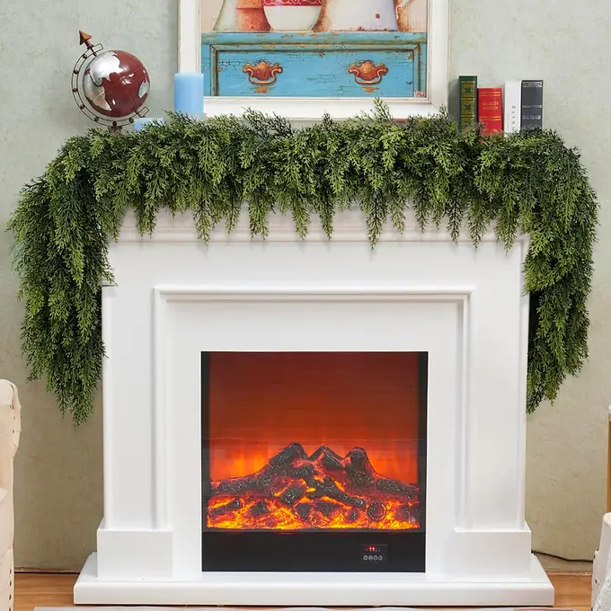 🔥LAST DAY 50% OFF ✨ Artificial Cedar Garland 🇺🇸 Green Pine Garland – Perfect for Indoor & Outdoor Christmas Decorations