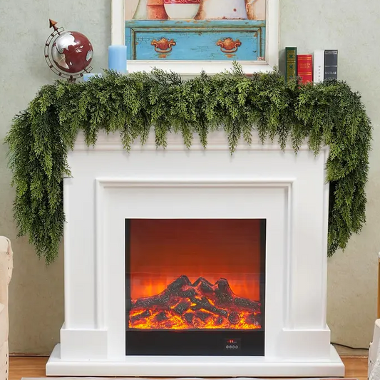 🔥LAST DAY 50% OFF ✨ Artificial Cedar Garland 🇺🇸 Green Pine Garland – Perfect for Indoor & Outdoor Christmas Decorations