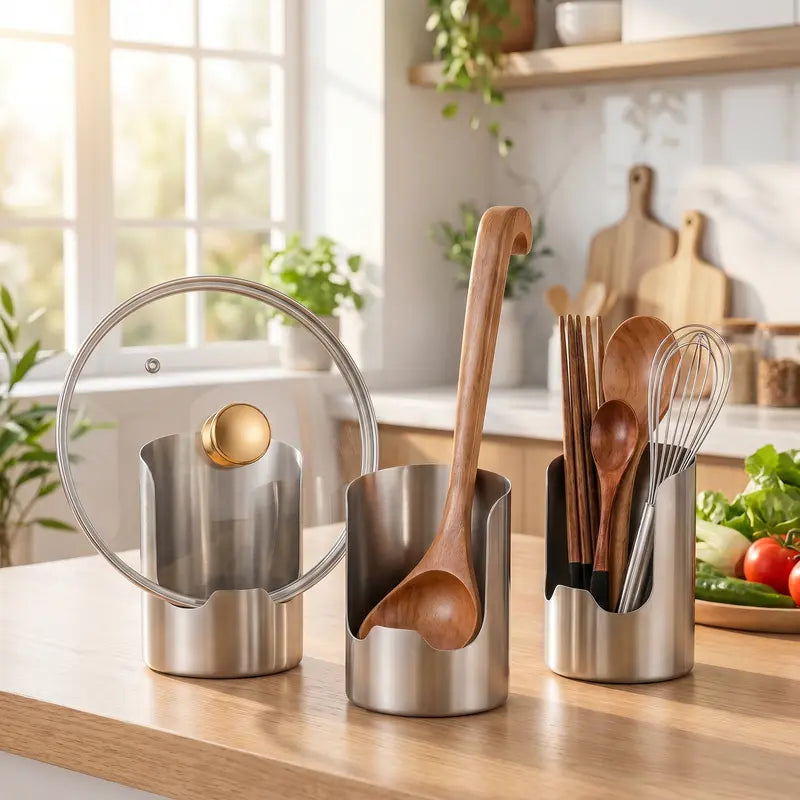 🔥LAST DAY 50% OFF ✨Thickened Stainless Steel Utensil Organizer, Rust Resistant Easy to Clean