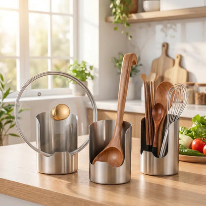 🔥LAST DAY 50% OFF ✨Thickened Stainless Steel Utensil Organizer, Rust Resistant Easy to Clean
