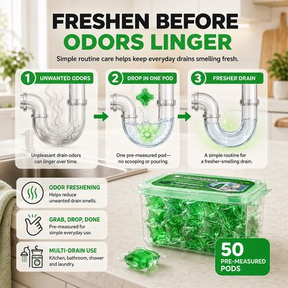 🔥LAST DAY 50% OFF ✨Drain Deodorizer Capsules – Drop In For Fresher Drains