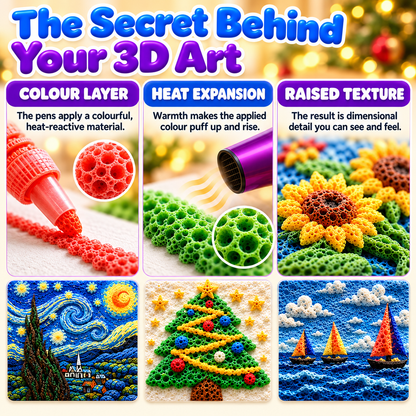 🔥LAST DAY 50% OFF ✨ 3D Magic Pen – Create Puffy 3D Art with Every Stroke!🎄Creative Christmas Gift | DIY Bubble Drawing Fun