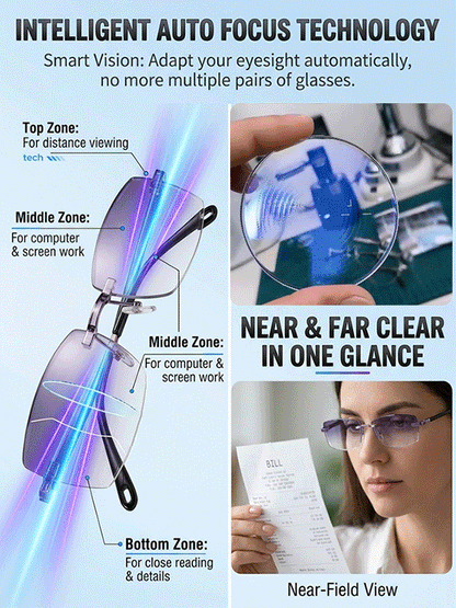 🔥LAST DAY 70% OFF ✨[Regain Your Youthful Vision] Smart Zoom Diamond-Cut Reading Glasses