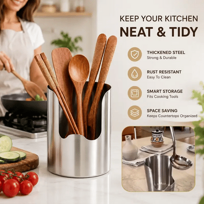 🔥LAST DAY 50% OFF ✨Thickened Stainless Steel Utensil Organizer, Rust Resistant Easy to Clean