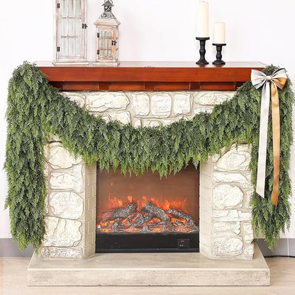 🔥LAST DAY 50% OFF ✨ Artificial Cedar Garland 🇺🇸 Green Pine Garland – Perfect for Indoor & Outdoor Christmas Decorations