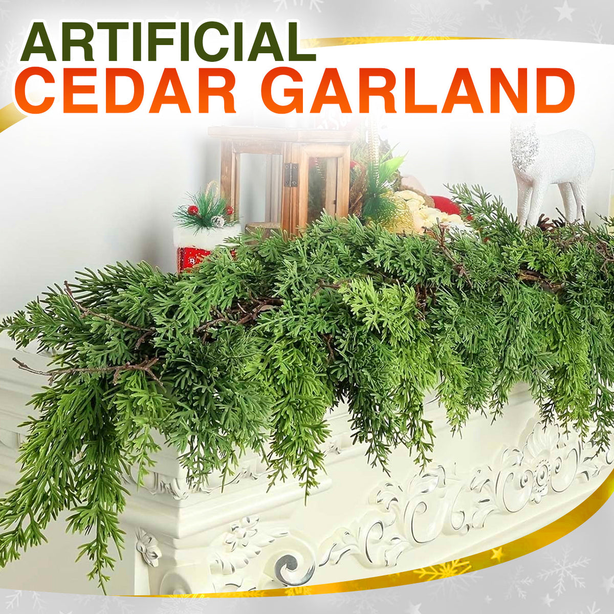 🔥LAST DAY 50% OFF ✨ Artificial Cedar Garland 🇺🇸 Green Pine Garland – Perfect for Indoor & Outdoor Christmas Decorations