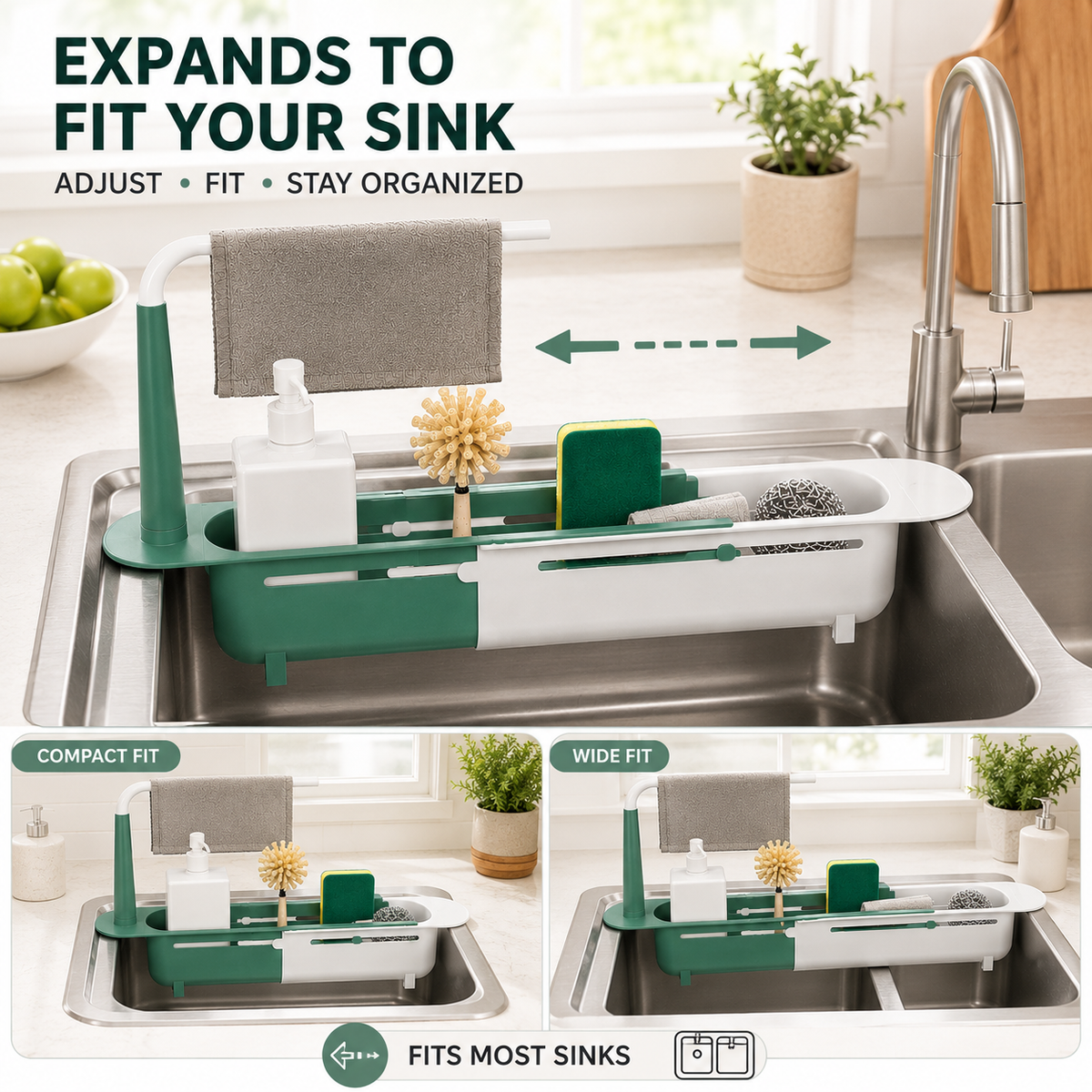 🔥LAST DAY 50% OFF ✨ Updated Telescopic Sink Storage Rack