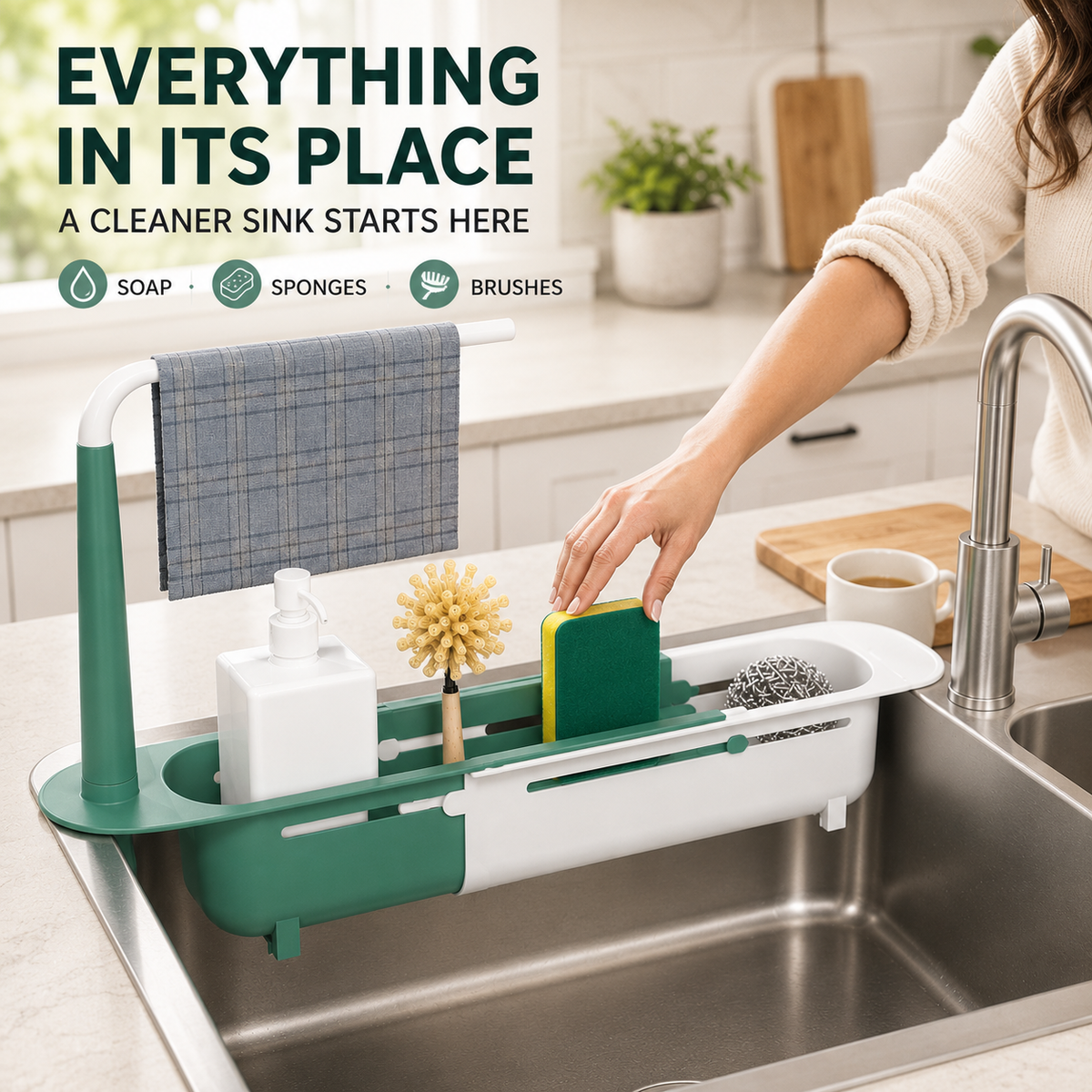 🔥LAST DAY 50% OFF ✨ Updated Telescopic Sink Storage Rack