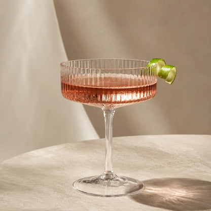Pourlume 4-Piece Ribbed Coupe Glasses