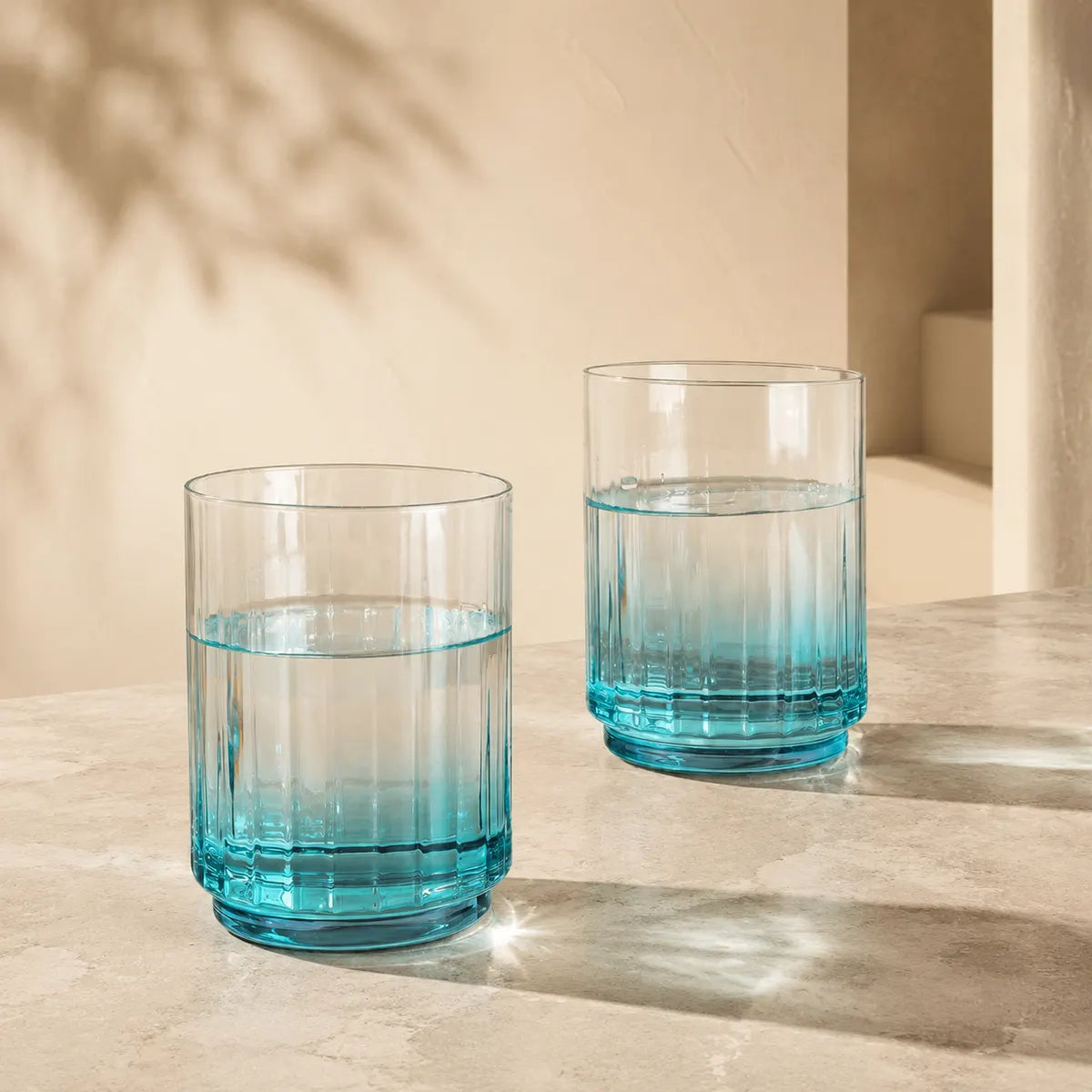 Pourlume Gradient Ribbed Drinking Glasses