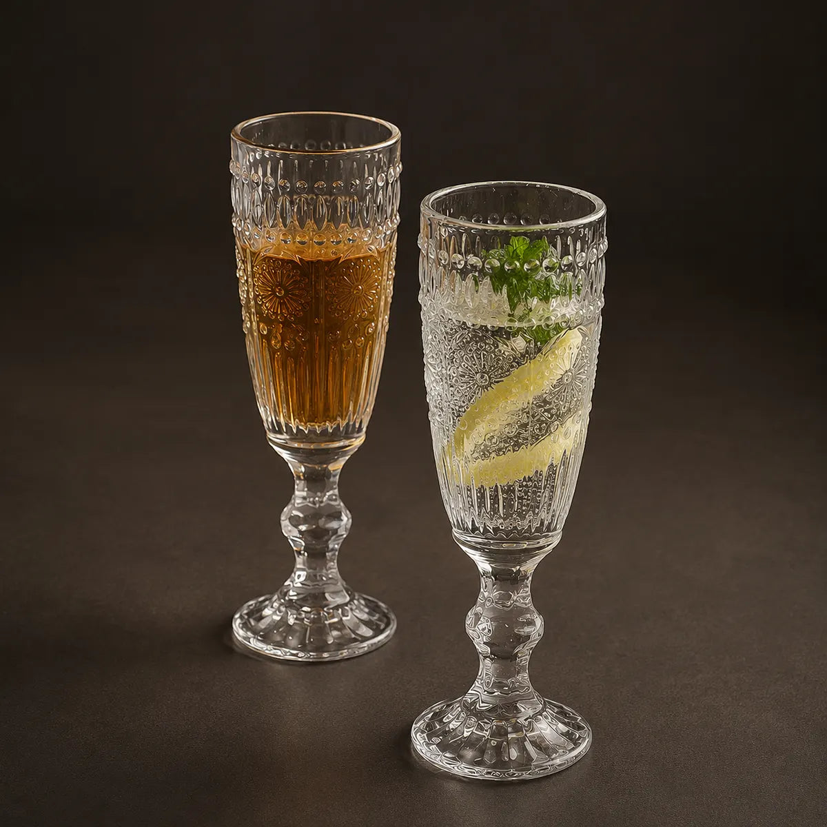 Pourlume Vintage Crystal Champagne Glasses