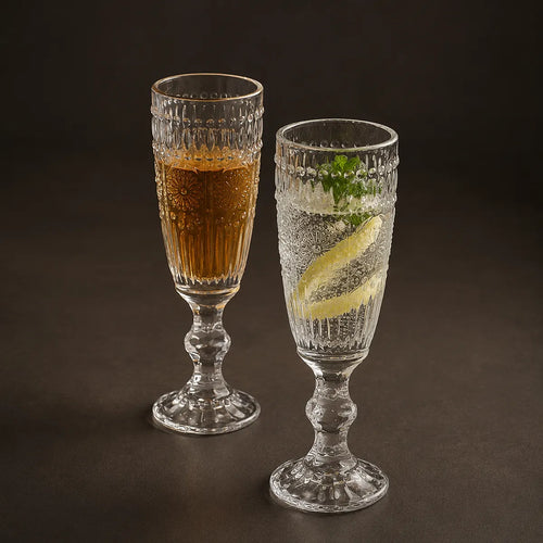 Pourlume Vintage Crystal Champagne Glasses