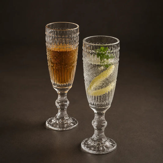 Pourlume Vintage Crystal Champagne Glasses