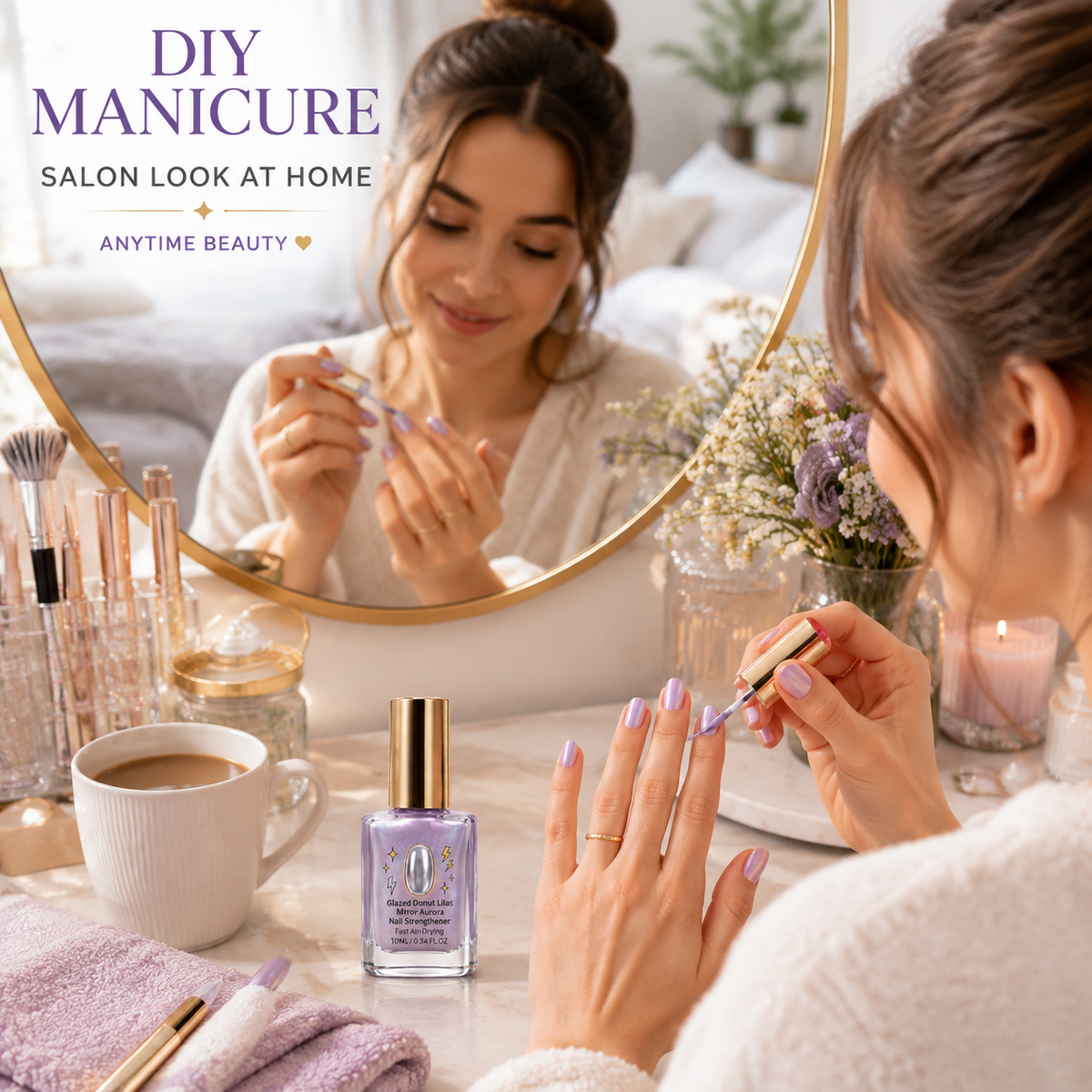 🔥LAST DAY 50% OFF ✨Lilac Glossy Mirror Nail Strengthener
