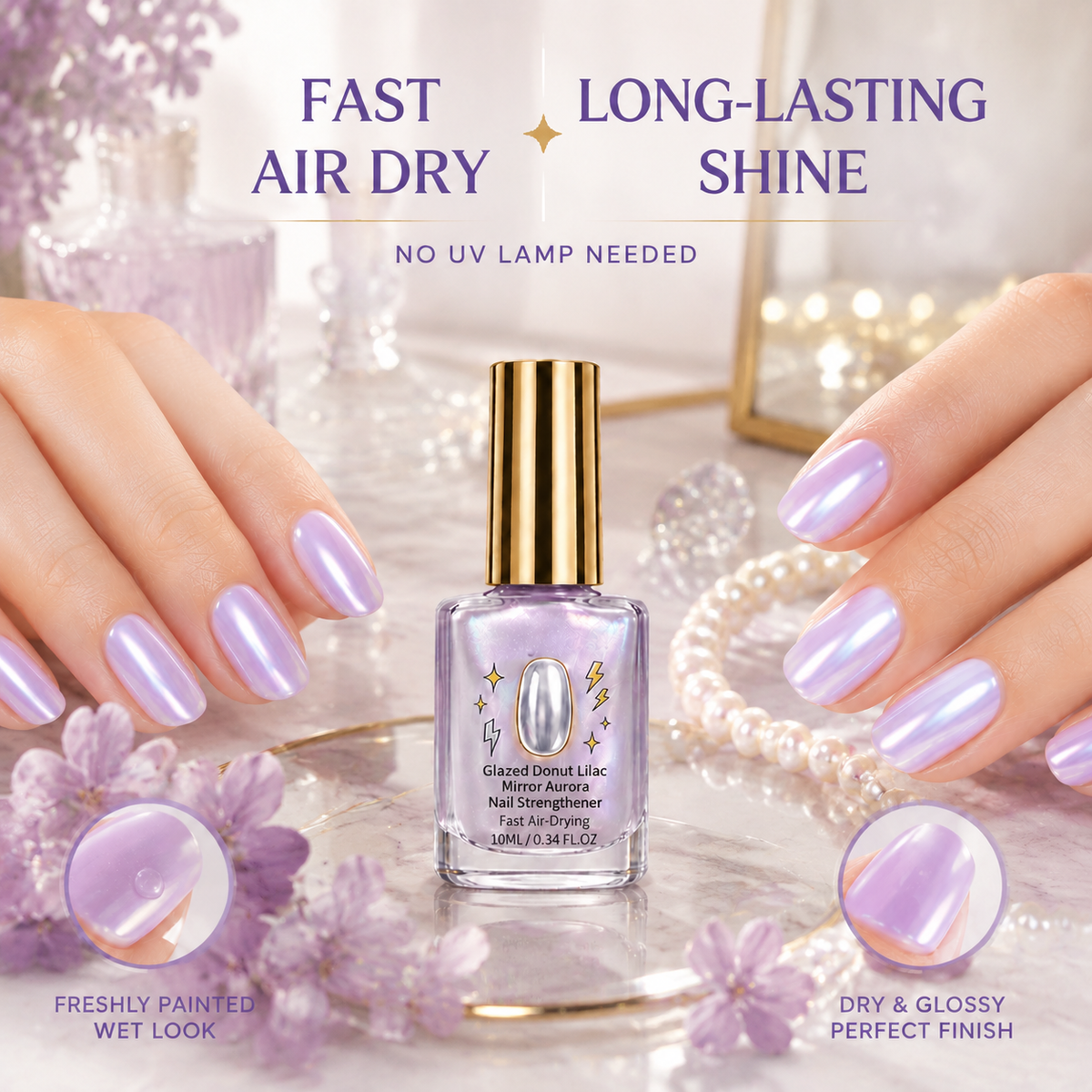 🔥LAST DAY 50% OFF ✨Lilac Glossy Mirror Nail Strengthener