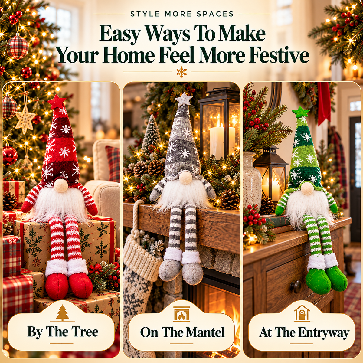 🎄🔥LAST DAY 50% OFF ✨ Light-Up Christmas Gnome Doll – Cute Holiday Home Decoration