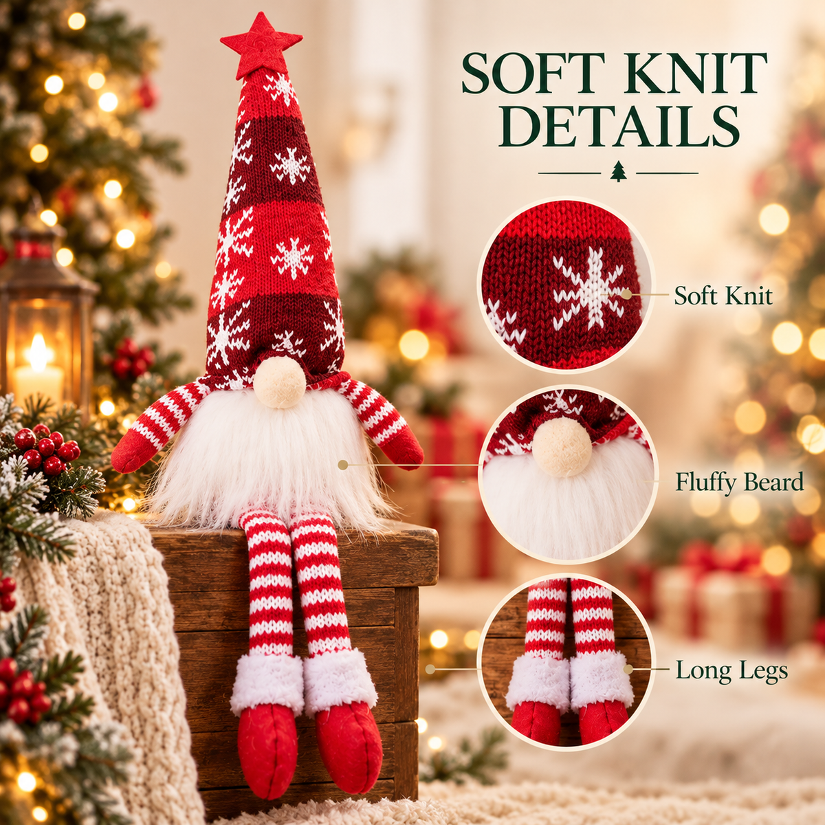 🎄🔥LAST DAY 50% OFF ✨ Light-Up Christmas Gnome Doll – Cute Holiday Home Decoration