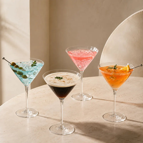 Pourlume Handblown Crystal Martini Set
