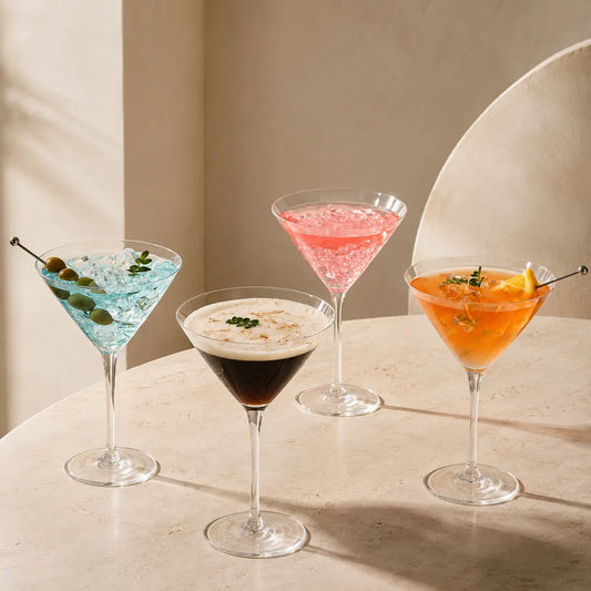 Pourlume Handblown Crystal Martini Set