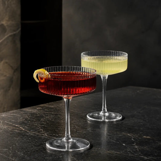 Pourlume 4-Piece Ribbed Coupe Glasses