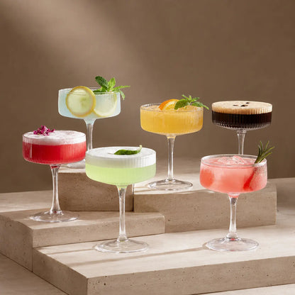 Pourlume 4-Piece Ribbed Coupe Glasses