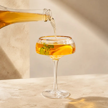 Pourlume Gold-Rim Coupe Glasses Set