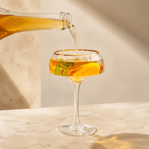 Pourlume Gold-Rim Coupe Glasses Set