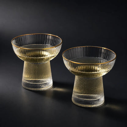 Pourlume Gold-Rim Stemless Margarita Glasses