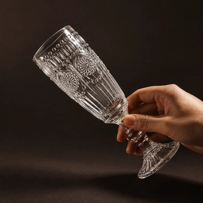 Pourlume Vintage Crystal Champagne Glasses