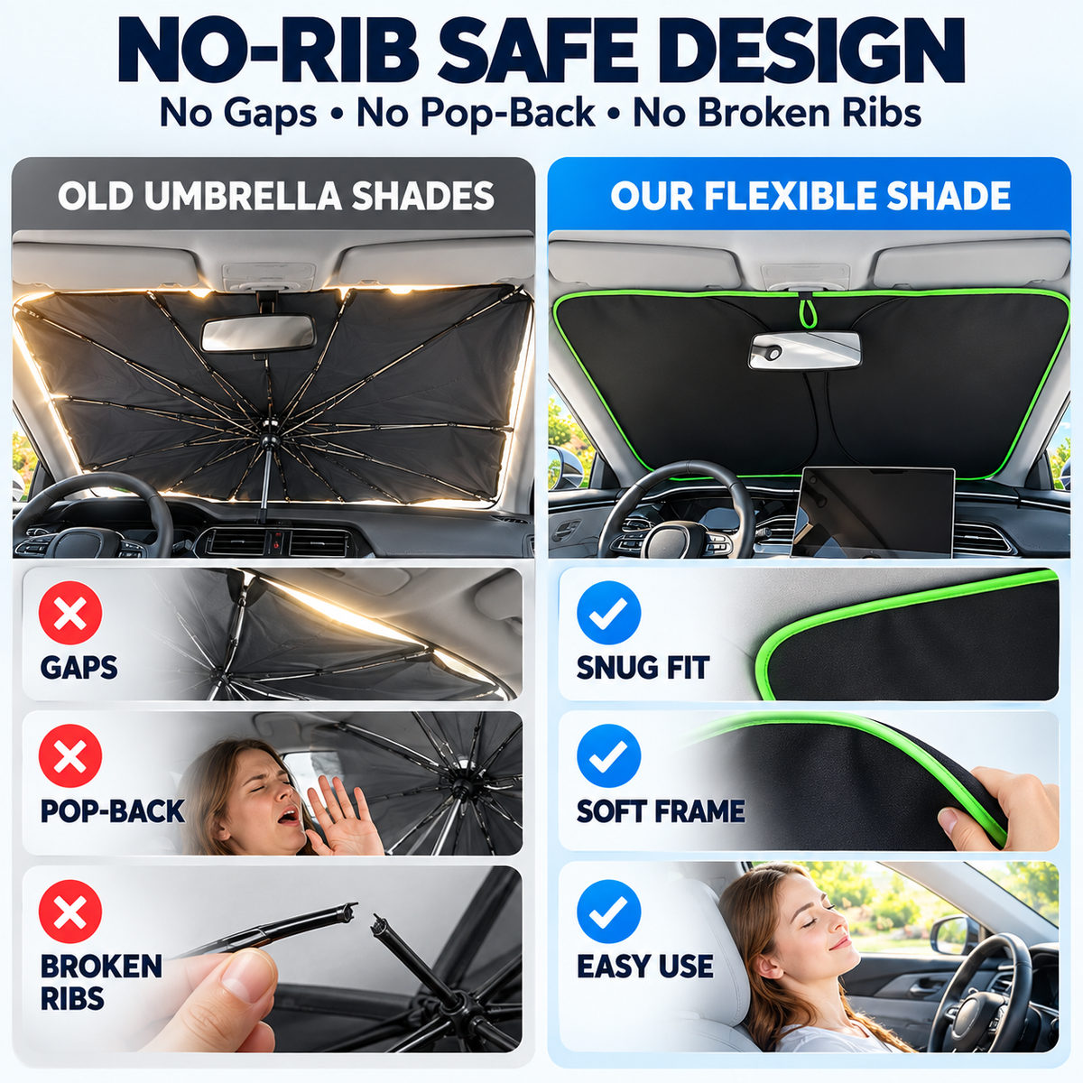 🔥LAST DAY 50% OFF ✨ Portable Heat-Insulating Vehicle Sunshade, Upgraded Thickened Front Window Sun Shade
