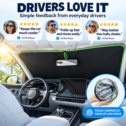 🔥LAST DAY 50% OFF ✨ Portable Heat-Insulating Vehicle Sunshade, Upgraded Thickened Front Window Sun Shade